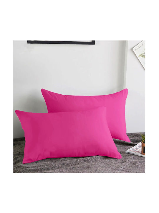 Kotonia Home Σετ Μαξιλαροθήκες με Φάσα Fuchsia 50x80εκ.