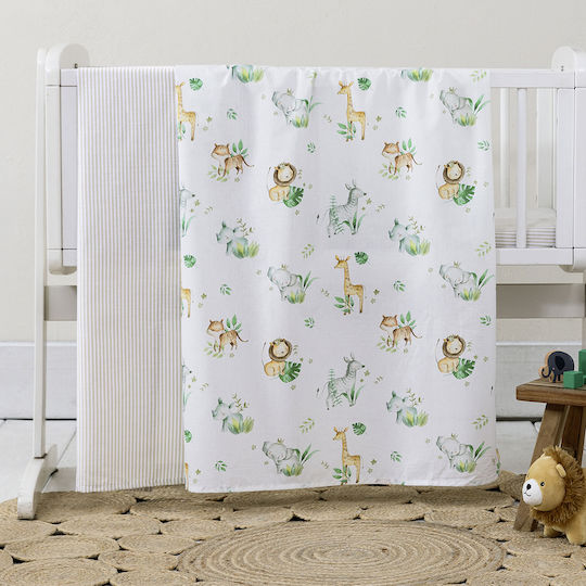 Nima Safari Friends Baby Sheets Set Cradle Cotton White 70x110cm 2pcs