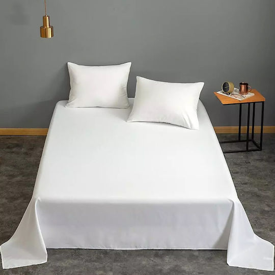 Kotonia Home Cearceaf Hotel 100% Bumbac Percale Alb 150x240 Cm