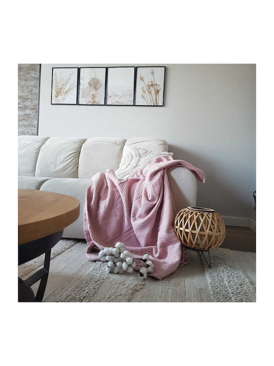 Kotonia Home Cuvertură Extra-dublu Bumbac Roz 220x240cm