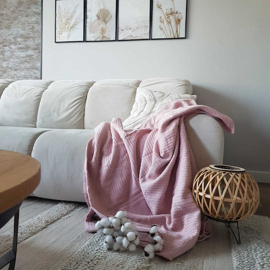 Kotonia Home Cuvertură Extra-dublu Bumbac Roz 220x240cm