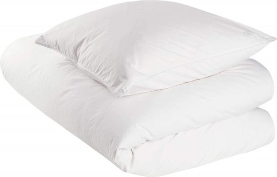 Kotonia Home Husă de pătură Set de fețe de pernă Single 140x200cm Alb 2buc