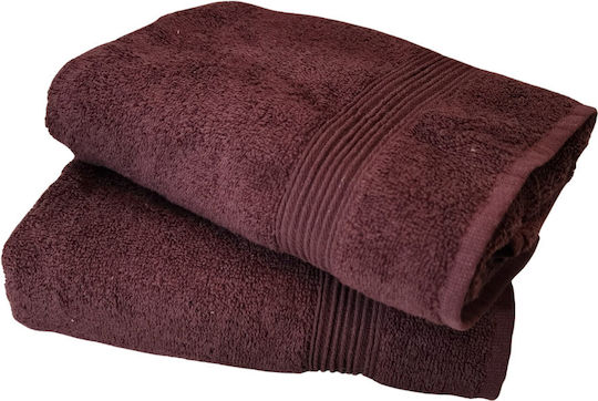 Kotonia Home Prosoape De Baie Deco 50x90cm Maro 2 Bucăți Greutate 450gr/m²