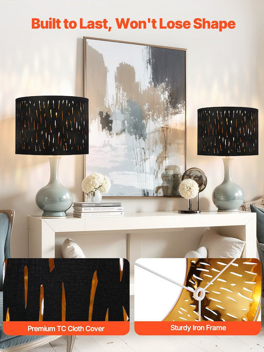 Vevor Set 2 Medium Round Drum Lamp Shades 13 X 13 X 10 Cm Harpa