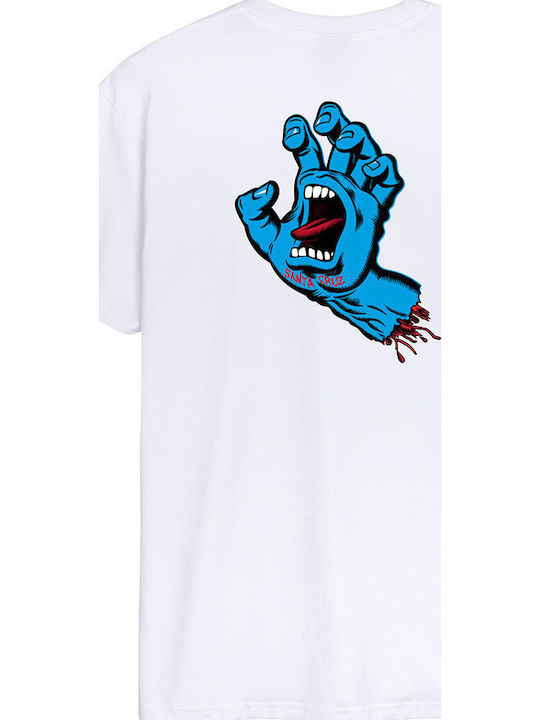 Screaming Hand Chest T-shirt Λευκό