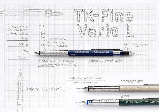 Faber-castell Tk-fine Vario Mechanical Pencil 0.7 Mm Gold 135740 4005401357407