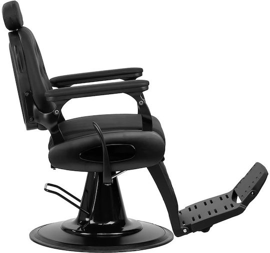 Barber Equipment Καρέκλα Κουρείου Μαύρη με Ρυθμιζόμενο Ύψος και Υδραυλική Ανύψωση