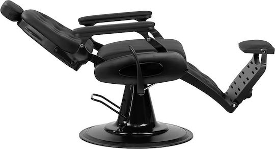 Barber Equipment Καρέκλα Κουρείου Μαύρη με Ρυθμιζόμενο Ύψος και Υδραυλική Ανύψωση