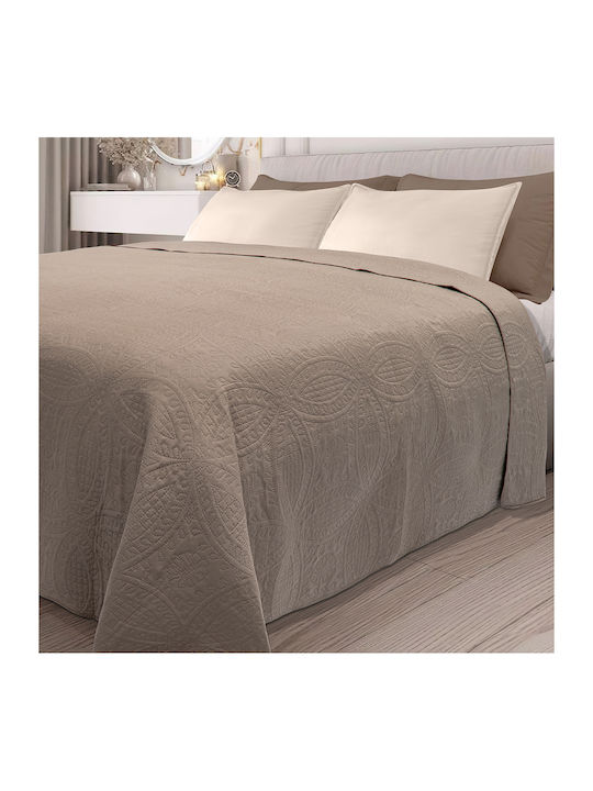 Lino Home Ligero Coverlet Queen Size Microfiber Mocca 220x240cm