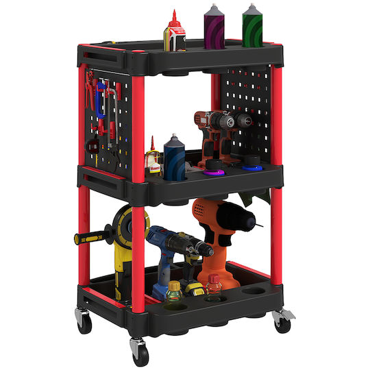 HomCom Plastic Tool Carrier W60xD30xH80cm
