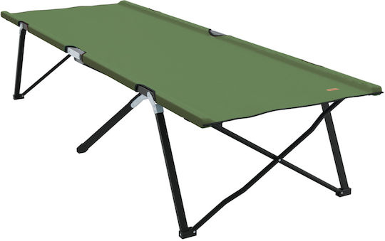 vidaXL Șezlong de plajă Verde Pliere Oțel 74x208x48cm