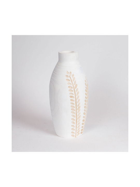 Decorative Vase White 13x13x30cm