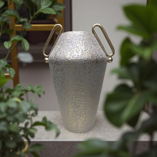 Zen Collection Διακοσμητικό Βάζο Μεταλλικό Γκρι Φ33xΥ46cm