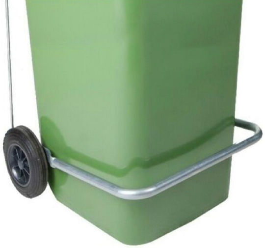 ICS Spa Plastic Wheeled Waste Bin 120lt with Pedal Green