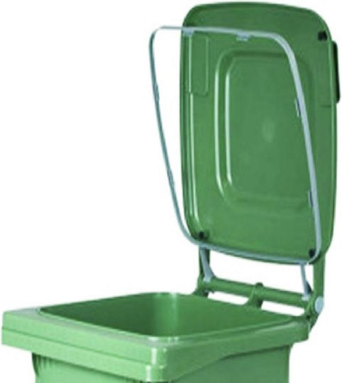ICS Spa Plastic Wheeled Waste Bin 120lt with Pedal Green