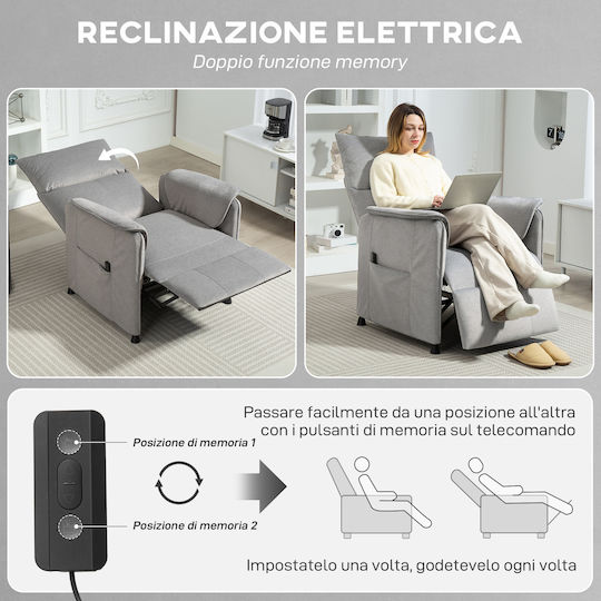 Relax Armchair with Footstool Gray 80x83x104cm