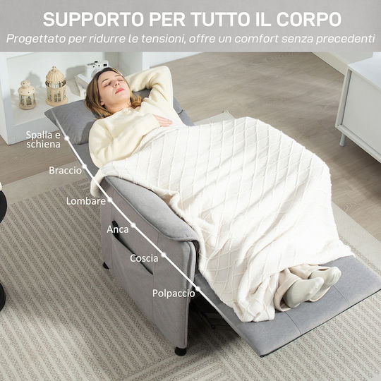 Relax Armchair with Footstool Gray 80x83x104cm