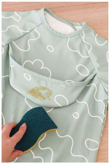 Beaba Evolving Sleeve Fabric Coverall with Button Pocket and Sleeves Sage Green