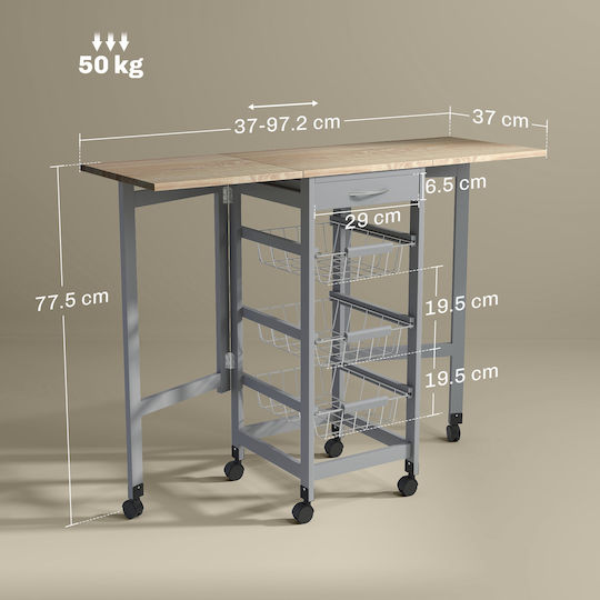 HomCom Metallic Grey Trolley 801-125V80GY