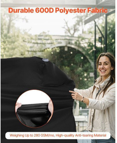 Vevor Husă Pentru Grătar Neagră Din Poliester 63x25.6x43.4cm