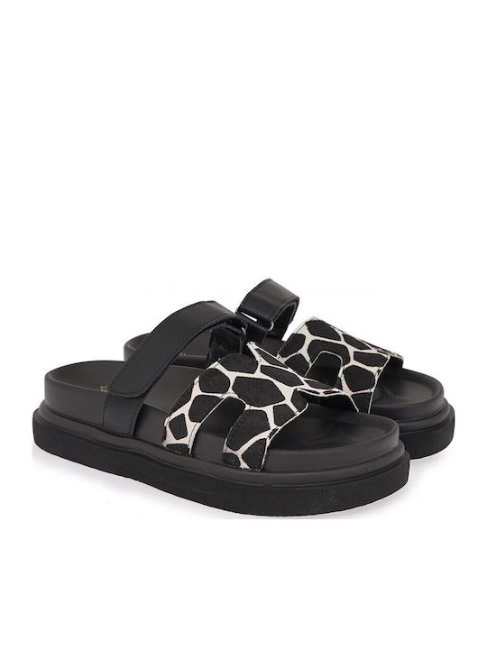 Leather Women's Flat Sandals in White Color