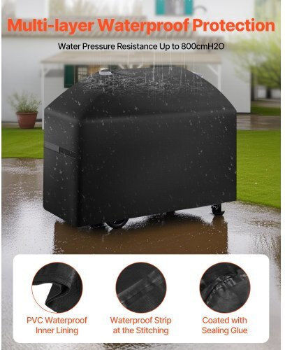 Vevor Husă Pentru Grătar Neagră Din Poliester 63x25.6x43.4cm
