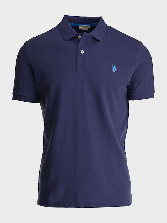 Polo Short Sleeve Blue Men'S Blouse