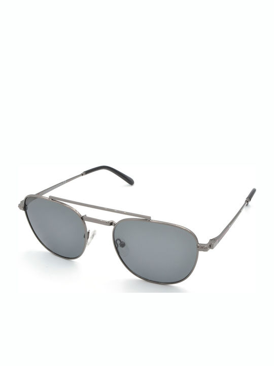 Funky Buddha Unisex Γυαλιά Ηλίου με Ασημί Μεταλλικό Σκελετό και Μαύρο Polarized Φακό FBS2056/004