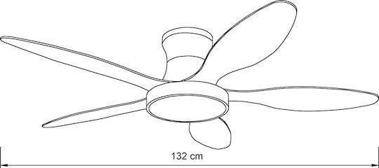 Inlight Denali Deckenventilator 132cm mit Leuchte Weiß