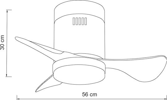 Inlight Elsinor Deckenventilator 56cm mit Leuchte Braune / Schwarze