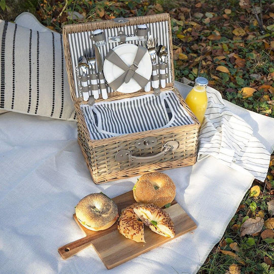 Livoo Picnic Basket Set In Brown Color