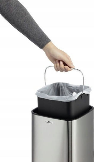 Durable Durable Metallischer Mülleimer mit Sensor Silber 35lt