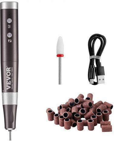 Vevor Nail Drill Battery 10W Black with 30000 Rotations per Minute