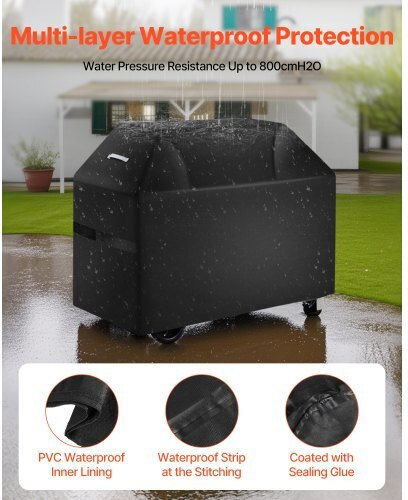 Vevor Husă Pentru Grătar Neagră Din Poliester Cu Protecție UV 52x26x43cm