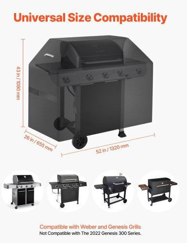 Vevor Husă Pentru Grătar Neagră Din Poliester Cu Protecție UV 52x26x43cm