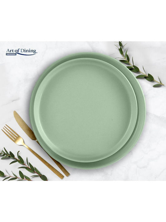 Heinner Yvonne Plate Desert Ceramic Green with Diameter 20cm 6pcs