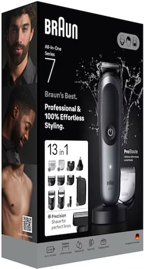 Braun Series 7 Σετ Κουρευτικής Μηχανής Μαύρο AIO7560