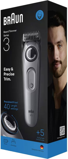 Braun Series 3 Επαναφορτιζόμενη Κουρευτική Μηχανή Γκρι BT3560