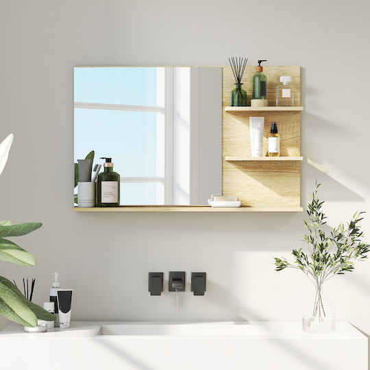 Kleankin Банско Огледало от MDF с Рафт 75x48см