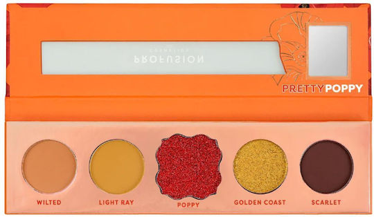 Profusion Cosmetics 5 Shade Palette with Eye Shadows in Pressed Powder Form Pretty Poppy 4.58g