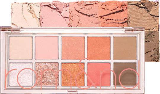 Rom&nd Better Than Palette Paletă cu Farduri de Pleoape Matifiant Formă Solidă 08 Peach Dahlia Garden 7.5gr