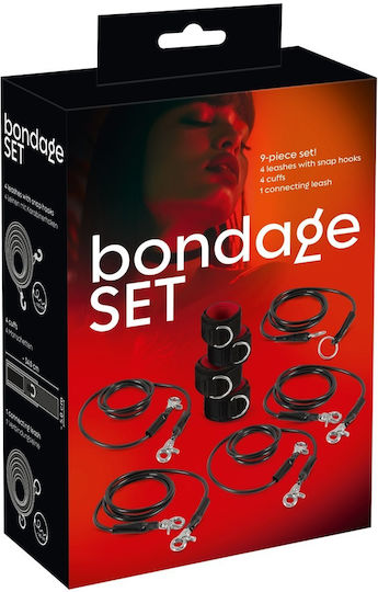 You2Toys Bondage Set Bed Restraints Комплект за Връзване на Леглото в Черен Цвят 9бр