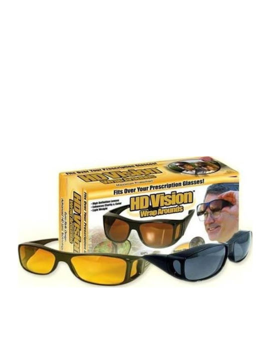 Verk Group Night Driving Glasses & Unisex Sunglasses with Black Frame and Black Polarized Lens