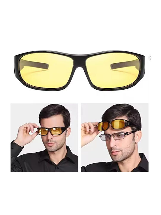 Verk Group Night Driving Glasses & Unisex Sunglasses with Black Frame and Black Polarized Lens