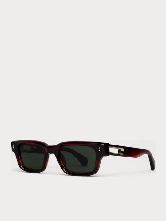 Chimi Unisex Sunglasses with Brown Tartaruga Plastic Frame and Green Lens