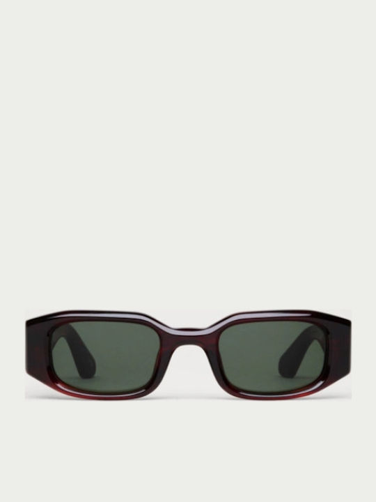 Chimi Unisex Sunglasses with Brown Tartaruga Plastic Frame and Green Lens