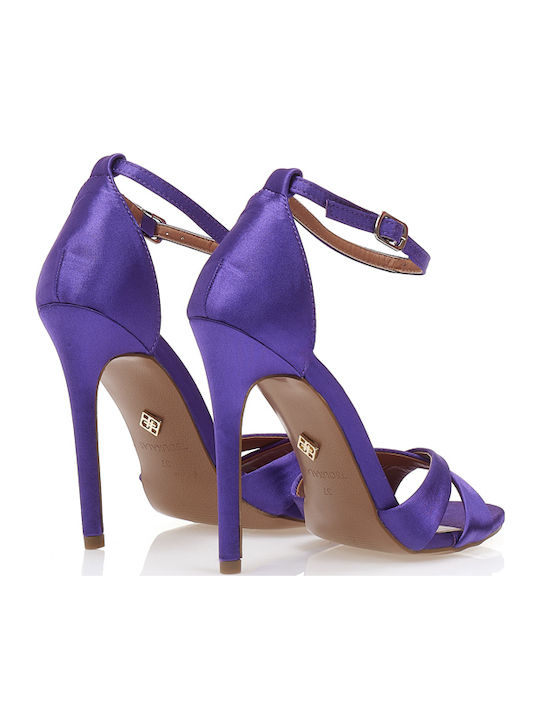 Stoff Sandalen Lila