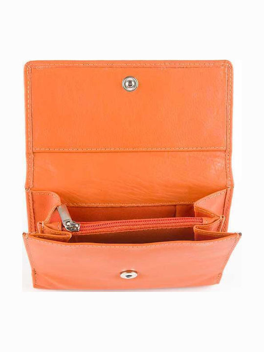 Small Leather Women's Wallet Classic Orange