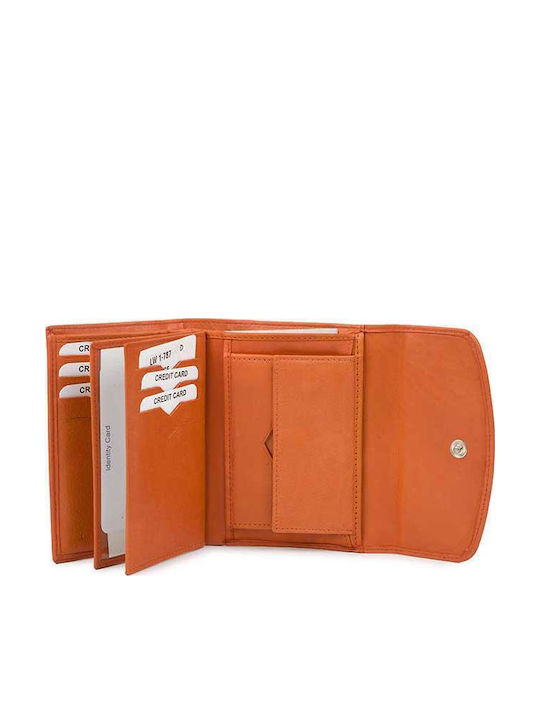 Small Leather Women's Wallet Classic Orange