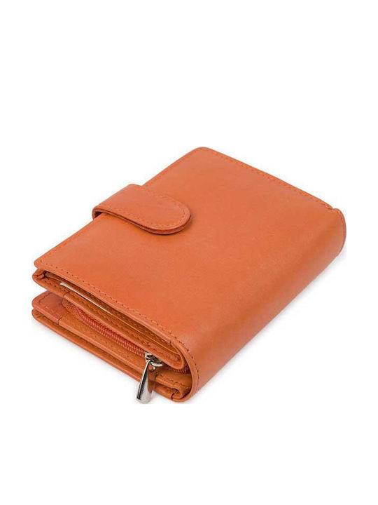 Small Leather Women's Wallet Classic Orange